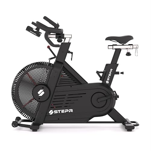Image of STEPR CYCLE XL VPR, Indoor Cycling Bike with Real Road Feel, Patented VPR Air Resistance Technology, Commercial Grade Stationary Bike