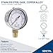 SENCTRL 0-30 Psi Low Pressure Gauge, 2" Dial Size, 1/4 Npt Lower Mount, Waterproof, Stainless Steel Case, for Water Oil Air Pressure Test