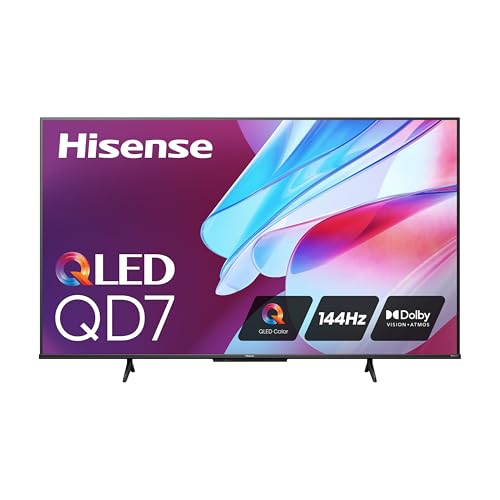 Hisense 75-Inch Class QD7 Series QLED 4K UHD Google Smart TV (75QD7N) - QLED, Native 144Hz, Motion...