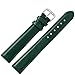 Produktbild MARBURGER Uhrenarmband 24mm Leder Gruen Silber XL Glatt Mit Naht - Montage Set 6602461000120