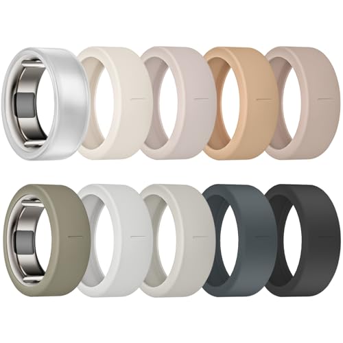 sylacor �����O�J�o�[ 10�p�b�N Oura Ring Gen 4/�Z���~�b�N Oura Ring Gen 3�Ή� ���h�~ �L�k�� �V���R�� Oura �����O �v���e�N�^�[ �P�[�X �����Y ���f�B�[�X ���[�N�A�E�g �W��