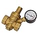 Brass Water Pressure Regulator, Adjustable with Gauge Meter, Durable Pressure Reducer for Home Industrial Equipment, Versatile for Various Water Systems