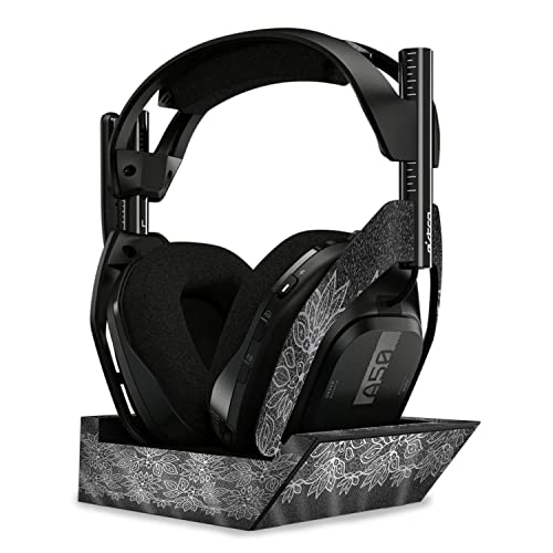Image of MightySkins Glossy Glitter Skin Compatible with Astro A50 Wireless Headphones + Base Station (Gen 4) - Floral Lace | Protective, Durable High-Gloss Glitter Finish | Easy to Apply | Made in The USA