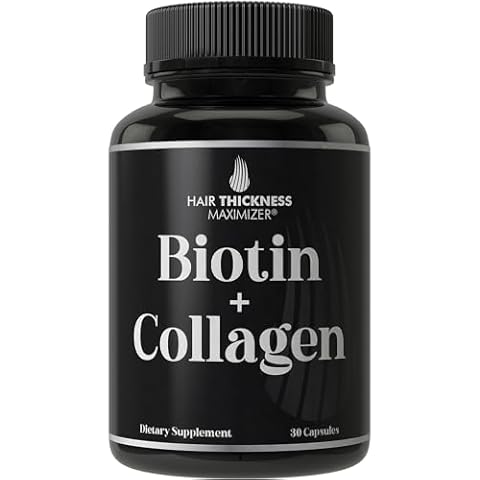 Hair Thickness Maximizer Biotin and Collagen Supplements - 10000mcg Biotin + Bovine Collagen Advanced 2-in-1 Hair Growth + Thickening Vitamins Complex - Biotin & Collagen for Hair Growth Cover