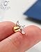 OUFER Flat Back Cartilage Earrings-18G Gold Clear CZ Forward Helix Piercing Jewelry, G23 Titanium Push Pin Lobe Helix Rook Tragus Earrings