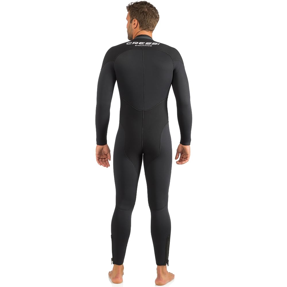 Cressi Endurance Man Monopiece Wetsuit 5 mm, Muta Monopezzo senza Cappuccio, Zip Sternale, Neoprene 5 mm Uomo