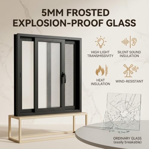 Ventana de sótano con mosquitera integrada y hojas correderas de aluminio 5