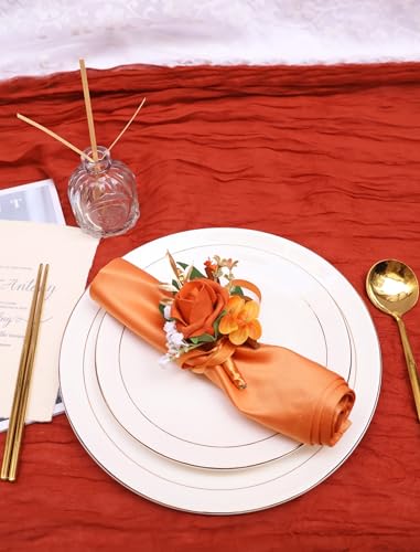 Fleurs artificielles de table orange brûlé, le coffret idéal pour anniversaire