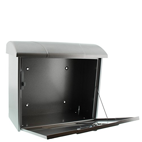 Burg-Wächter Briefkasten mit aufklappbarem Regendach, A4 Einwurf-Format, EU Norm EN 13724, Verzinkter Stahl, Olymp 916 Si, Silber