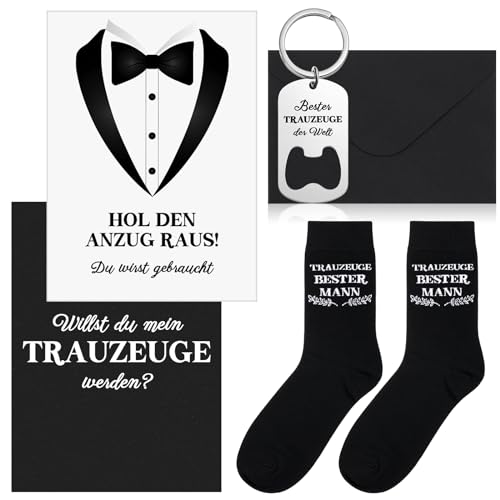 Otuuz Trauzeugen Geschenke Bester Trauzeuge Flaschenöffner Schlüsselanhänger Bester Mann Socken mit Karte Willst du Mein Trauzeuge Sein Trauzeuge Fragen Mann Geschenke (Trauzeugen)