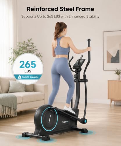 Image of Dripex Elliptical Exercise Machine, Hyper-Quiet Magnetic Elliptical Machine for Home, 15.3 inch Stride Elliptical Training Machines with 16 Levels Resistance, 17.64LBS Flywheel, Pulse Sensor
