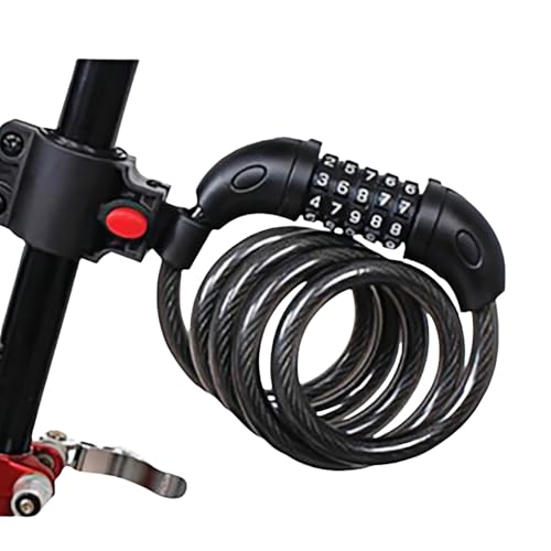 Jindizi 自転車 鍵 バイクロック ダイヤルロック ワイヤー 110cm±3cm 5桁暗証番号(変更可能) 盗難防止 軽量コンパクト 専用ブラケット付き ブラック自転車/電動アシスト/バイク用