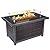 44inch Outdoor Propane Fire Pit Table, 50000 BTU Auto-Ignition Wicker Rattan Patio Gas Fire Pit with Wind Guard, Tempered Glass Tabletop and Glass Beads, ETL Certification, Brown