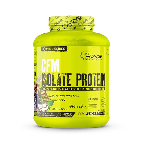 CFM 2KG Choco Jungle Proteína Isolada King Nutrition Xtreme Series con Promiko® y DigeZyme® | Con Toppings Crujientes | Endulzada con Sucralosa | Sin Azúcar Añadido Alta Pureza 90%