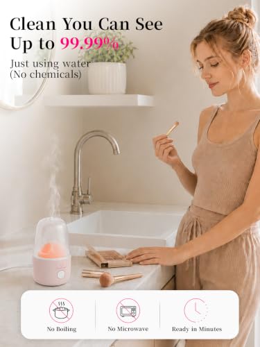 Image of ROSA RUGOSA Menstrual Cup Sterilizer Fits Menstrual Cups and Disc, See-Through Design, Includes Measuring Cup, Auto Shut Off, for Home, Dorm and Travel