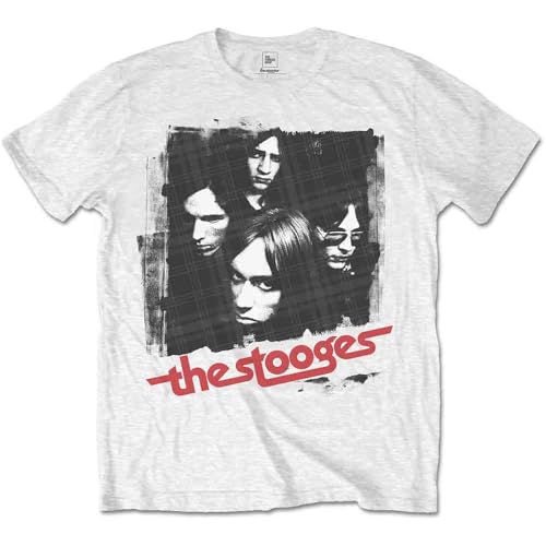 Iggy Pop & The Stooges T Shirt Four Faces Album Cover Official Mens White XL