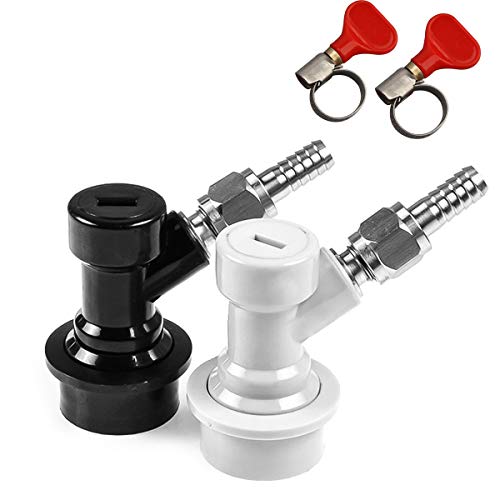 Jansamn Disconnect MFL 1/4 Thread, Ball Lock Keg Fittings, with Hos Coupler, 2 PCS, Gery