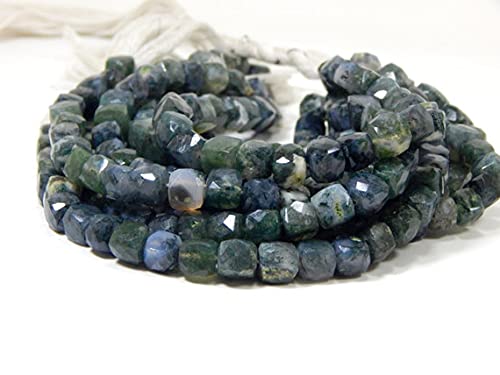 Agate mousse perles cubes facettés pour réparer et personnaliser vos bijoux