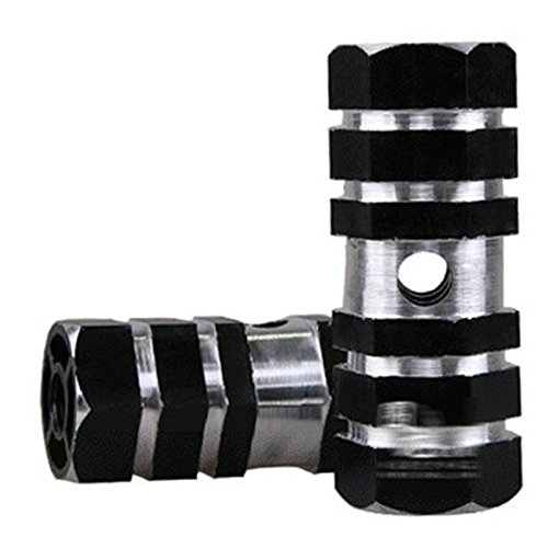 Tianu - Par de pinzas de pie para bicicleta, aleación de aluminio, pedal de bicicleta con cilindro sexangle apto para ejes delanteros o traseros, negro