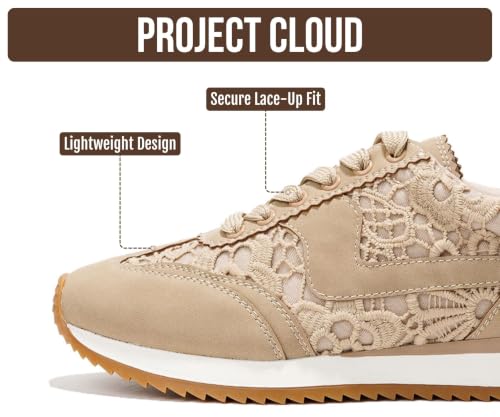 Image of Project Cloud Fashion Sneakers for Women 2026 - Lightweight Lace-Up Shoes for Women with Memory Foam Insoles - Trendy Womens Shoes - Non-Slip, Comfortable Womens Sneakers (Madison)