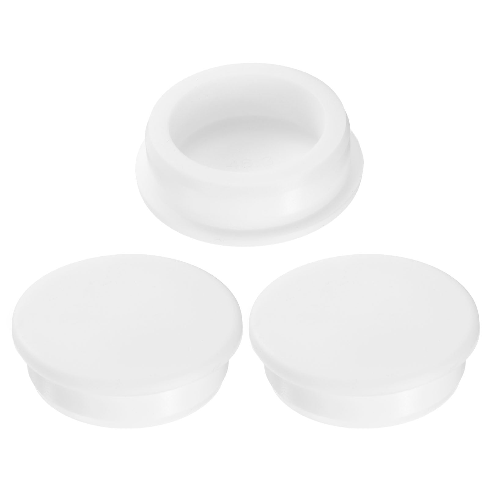 sourcing map 3Pcs Silicone Hole Plug, Waterproof Round Rubber Stoppers Bottle Seal Plugs Tube Pipe End Caps for 45mm/1.77" Hole for Bathtub Bottle, White