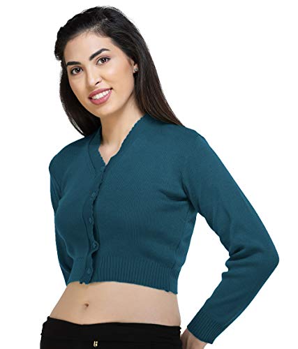 Image of Women Winter Wear V-Neck Full Sleeves Regular Fit Woollen Blouse