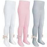 vanberfia 2-8 T Girls Tights Cable Knit Leggings Stockings Infants Toddlers Cotton Pantyhose 3 Pack