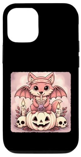 コヨーテ コウモリ カワイイ パステル ゴス 不気味 かわいい スケルトン スマホケース iPhone 12/12 Pro 用