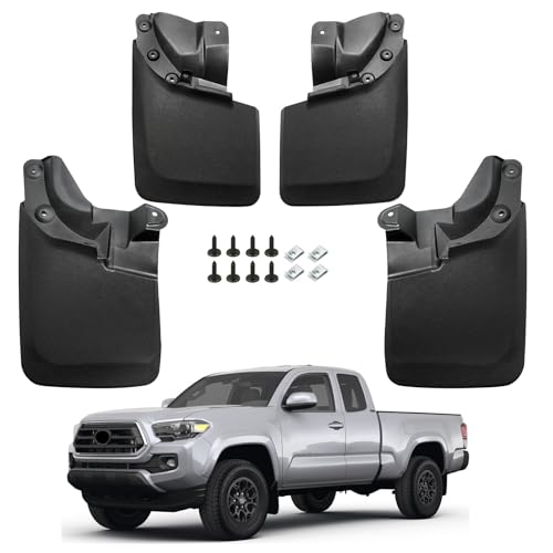 Image of 4PCS Mud Flaps Black, Flexible Mudguards Kit with Hardware Accessories, Splash Guards Mud Guards Kit Fit for Tacoma 2016-2023(2016-2023)