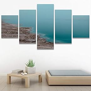 SIGNWIN 5 Panel Canvas Wall Art Coastal Scenery...