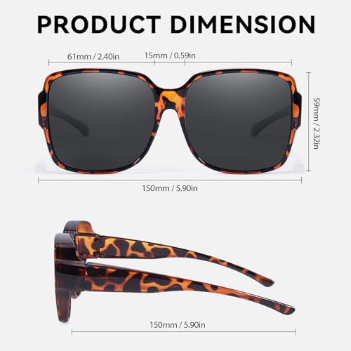 SIPHEW Fit Over Glasses Sunglasses for Women, Polarized Sun Glasses with UV400 Protection for Driving & Outdoors3