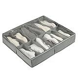 Generico Zapatero bajo la cama, zapatero debajo de la cama – Caja para zapatos plegable de tela – Zapatero para un total de 6 pares de espacio con asas robustas y cubierta transparente