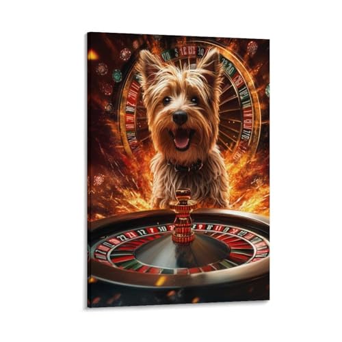 Impression sur Toile Yorkshire Tableau Chien Déco Murale Tendre