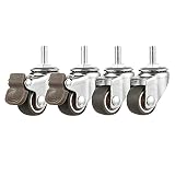 4Ruedas para Muebles Ruedas Giratorias,25mmM6*15mm/38mmM6*15mmRuedas Con Freno Pequeñas giratorias,rueda giratoria mesa abrazaderas metalicas tubos piso...