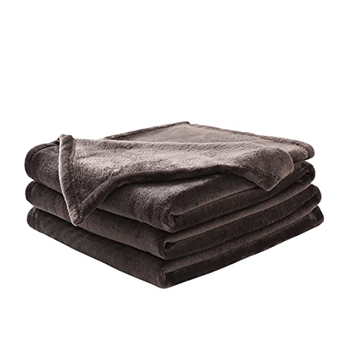 あったか毛布 軽量 もうふ ブランケット 冷房対策 春夏用 オールシーズン 洗える 暖かい ふんわり なめらか 吸湿発熱 マイクロファイバー 柔らかい 静電気防止 シングル ブラウン