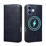 Rssviss iPhone 17 用 ケース 手帳型 MagSafe対応 アイフォン17用 手帳型 ケース ワイヤレス充電 スタンド機能 カード収納 マグネット付き RFIDブロッキング 6.3インチ W1M ダークブルー