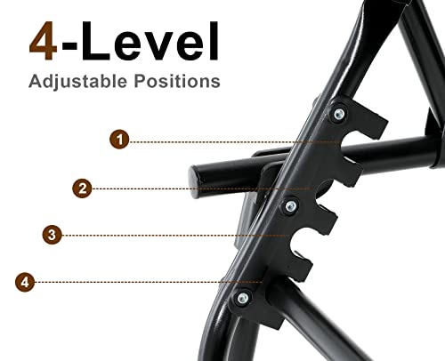 Abccanopy Adjustable Outdoor Folding Chaise Lounge Chair 3 Reclining Positions With Pillow And Pockets For Patio Lawn Beach Pool Sun Sunbathing, Black #TOP5