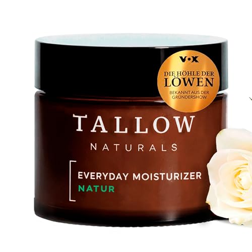 TALLOW Naturals Everyday Moisturizer Natur BEKANNT AUS DER HÖHLE DER LÖWEN - Rindertalg Creme mit Jojobaöl Bio Beef Tallow Skincare Tagescreme aus Deutschland von grasgefütterten Rindern (50ml)