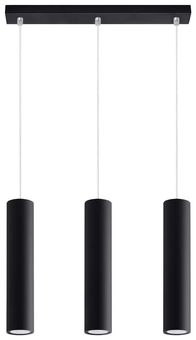 Sollux Lighting Black Lagos 3 Pendant Light, Steel,