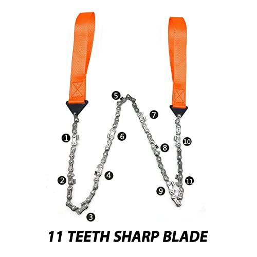 YEJAHY Motosierra de bolsillo de 25.6 pulgadas, 11 serraciones, herramienta de supervivencia portátil de mano para acampar al aire libre, corte de árbol de caza, motosierra de corte - Image 5