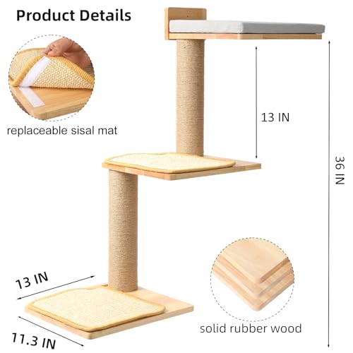 Rascador de pared 3 en 1 para gatos, grande miniatura 2