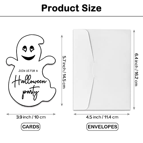 Rewidparty Halloween Spooky Ghost Party Invitation Cards With Envelopes（Set Of 15）Shaped Fill-In Invitations Halloween Party Supplies Decorations Party Celebration Cards For Kids Teens Adults #TOP2
