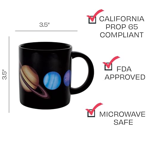The Unemployed Philosophers Guild Heat Transforming Color Changing Planet Mug - Hot Coffee Reveals the Solar System, Comes in a Fun Box, 12oz