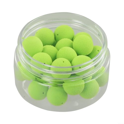 Hasaller Carp Fishing Boilies Floating EVA Ball Lures Flavor Mainline Bait Attractant Scent Hook Baits for Ups Rigs Green 8/10/12/14/17mm 15-30pcs(10mm 30pcs)