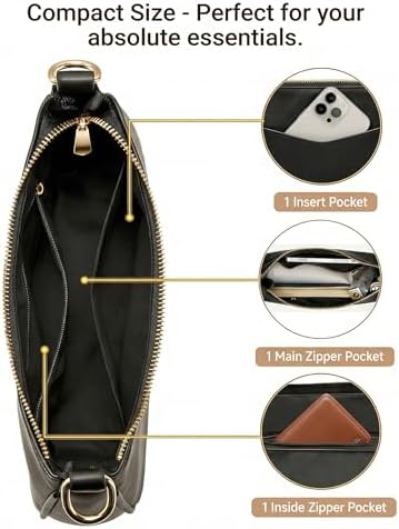 Small Shoulder Bags for Women, Mini Purse Vegan Leather Shoulder Bag - 3