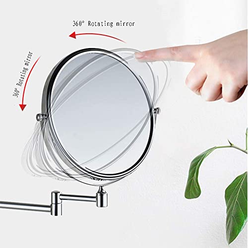 Miroir vanité rond double face extensible pour coiffeuse et douche - 6
