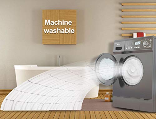 Dosly Idées Beige Ruffle Fabric Shower Curtain For Bathroom,Mermaid Pattern,Farmhouse,Country Rustic,Cute,Washable And Waterproof,72X72 Inch Long #TOP4