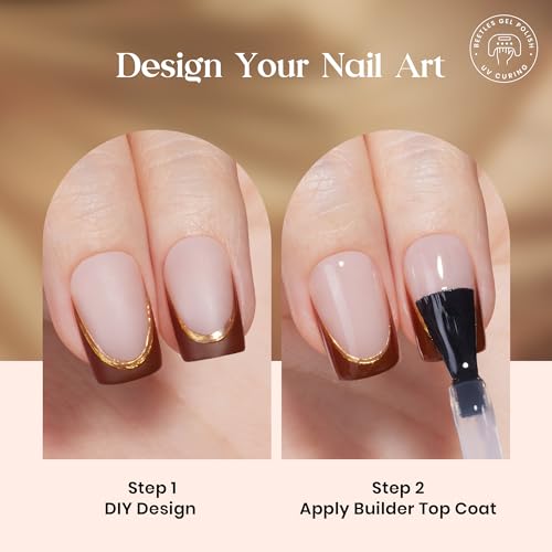 Image of Beetles Press On Nails Kit-Mocca Mousse French | 7 Colors Short Square French Tip Press On Nails | 224Pcs 16 Sizes All-in-One Kit Nails With Nail Glue,Remover,Builder Top Coat,Nail Lamp