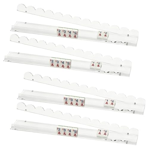 4 piezas soportes acrílicos para Mahjong con empujadores