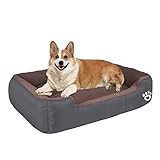 🐶【 Plüsch und dicke Polsterung 】: Hundebetten für mittlere hunde sind aus weichem und bequemem Stoff, der Boden und die Seiten sind mit verdickter genug PP-Baumwolle gefüllt, die Ihren Hund vom Boden fernhält. Die PP-Baumwolle hat atmungsaktive Eigenschaften, flexibel und verformt sich nicht. Die kuschelige Plüschoberfläche hält das Hundebett warm und bequem.